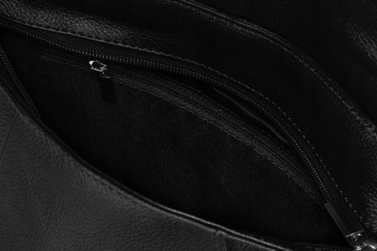 Torebka listonoszka, czarna, skórzana, Rovicky