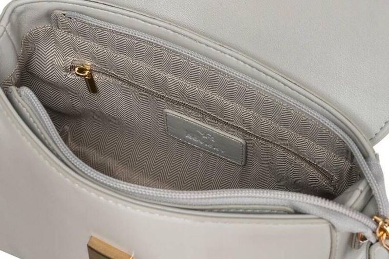 Torebka listonoszka, szara, skóra ekologiczna, Rovicky