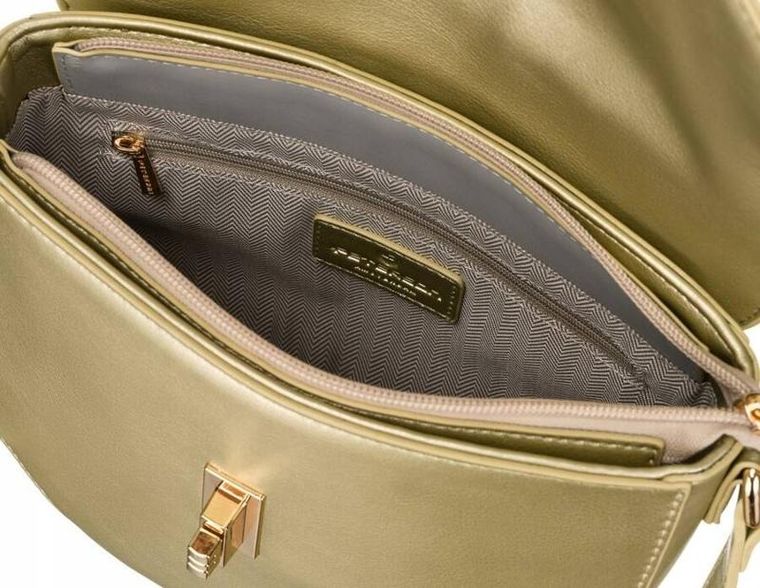 Torebka listonoszka, złota, skóra ekologiczna, Peterson