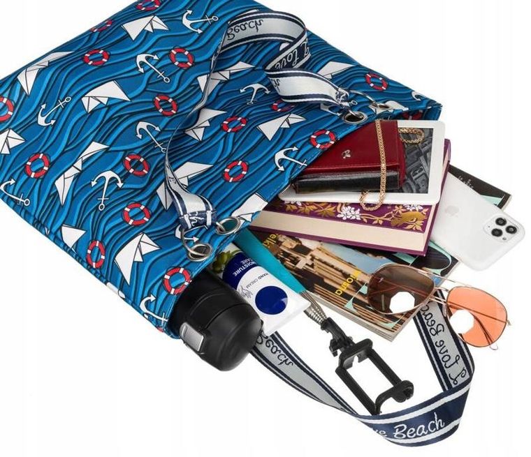 Torebka plażowa, niebieska