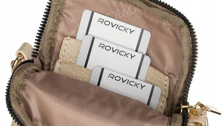 Torebka-portfel, beżowa, skóra ekologiczna, Rovicky