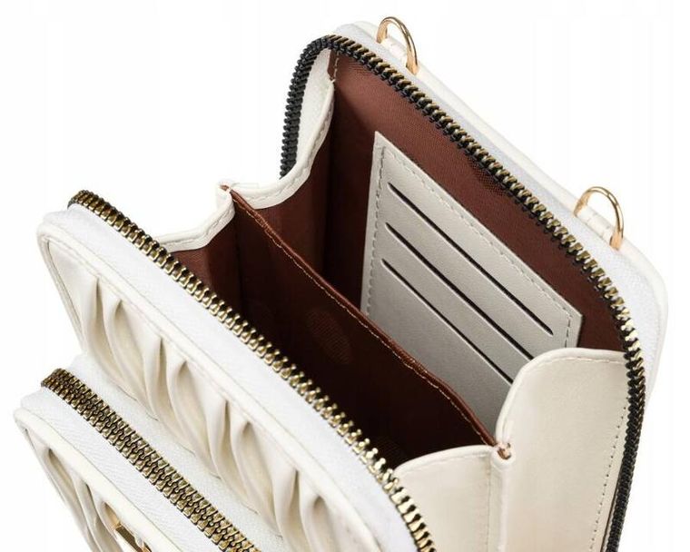 Torebka-portfel, biała, skóra ekologiczna, Rovicky