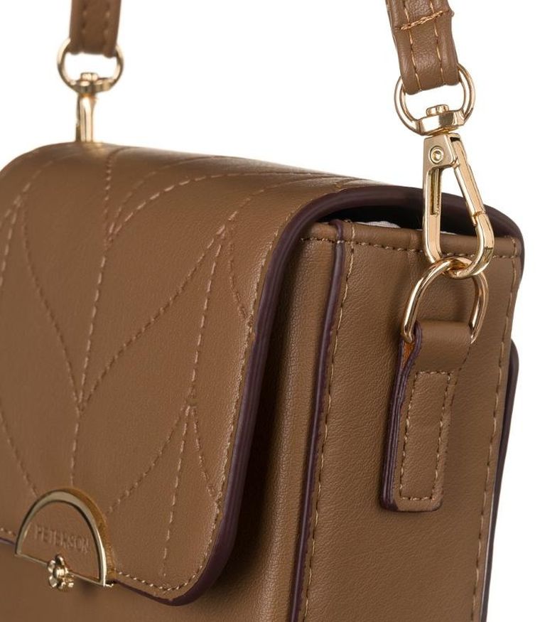 Torebka-portfel, brązowa, skóra ekologiczna, Peterson