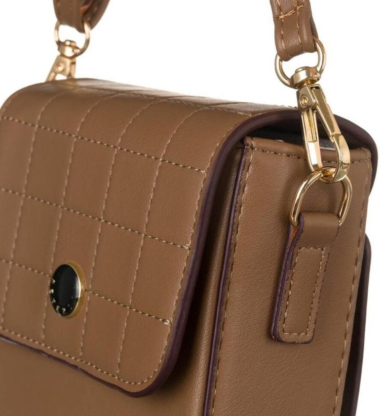 Torebka-portfel, brązowa, skóra ekologiczna, Peterson