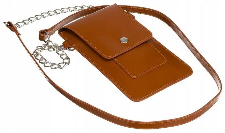 Torebka-portfel, brązowa, skórzana, Cavaldi