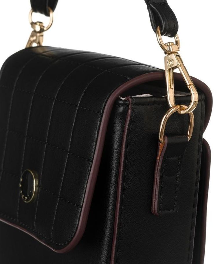 Torebka-portfel, czarna, skóra ekologiczna, Peterson