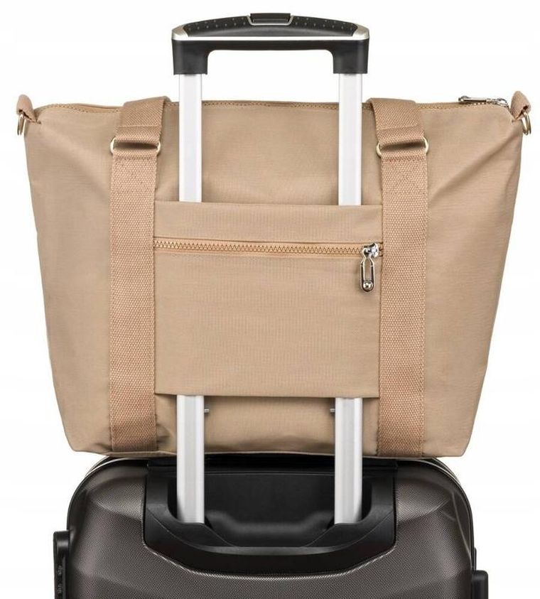 Torebka shopper, beżowa, Peterson