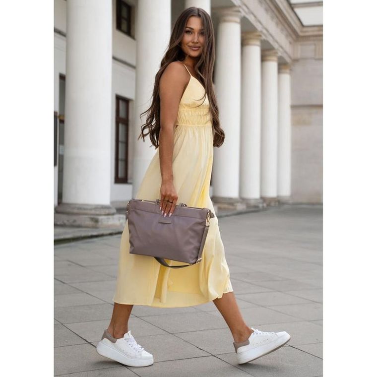 Torebka shopper, beżowa, Peterson