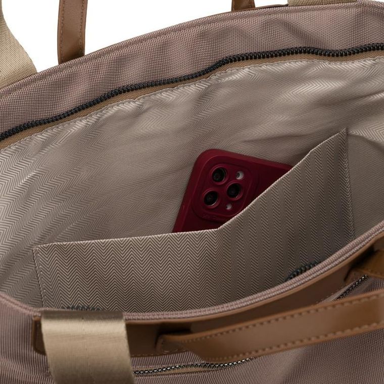 Torebka shopper, beżowa, Peterson