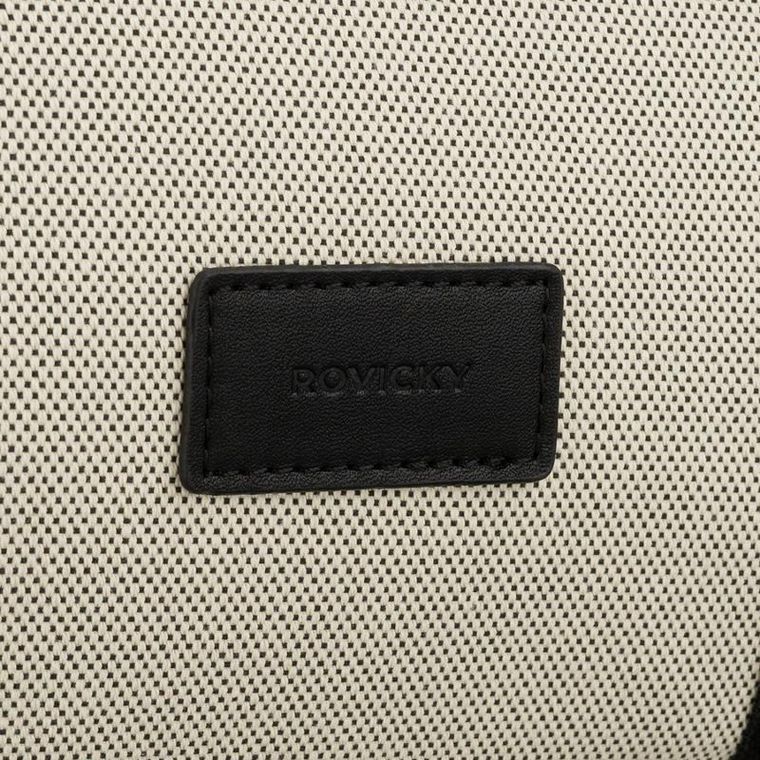 Torebka shopper, beżowo-czarna, Rovicky