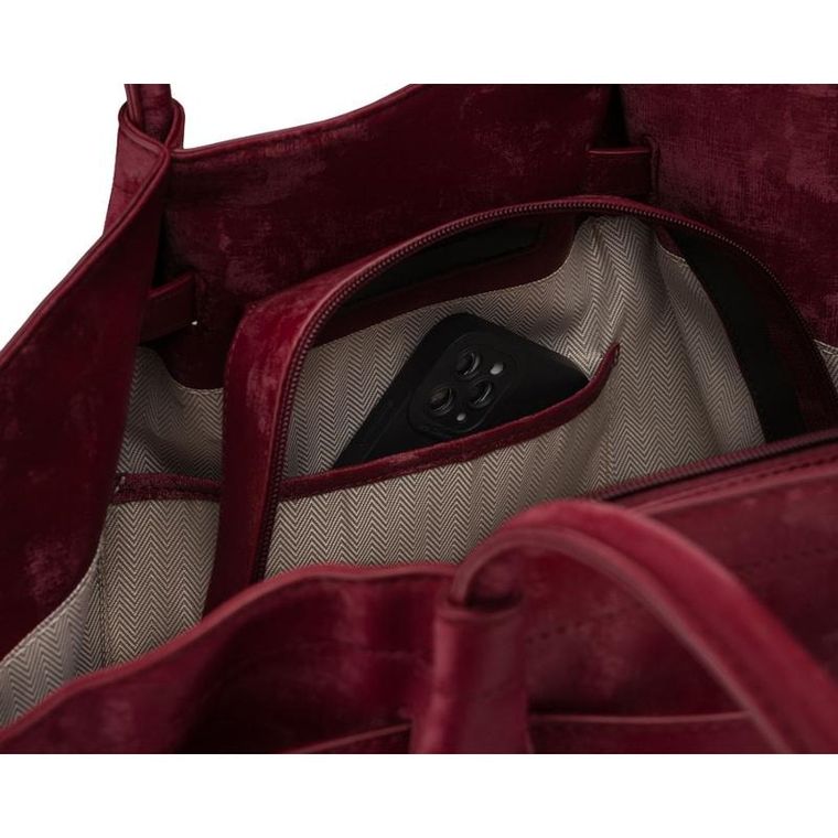 Torebka shopper, bordowa, skóra ekologiczna, Peterson