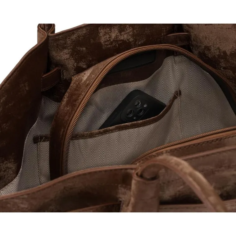 Torebka shopper, brązowa, skóra ekologiczna, Peterson