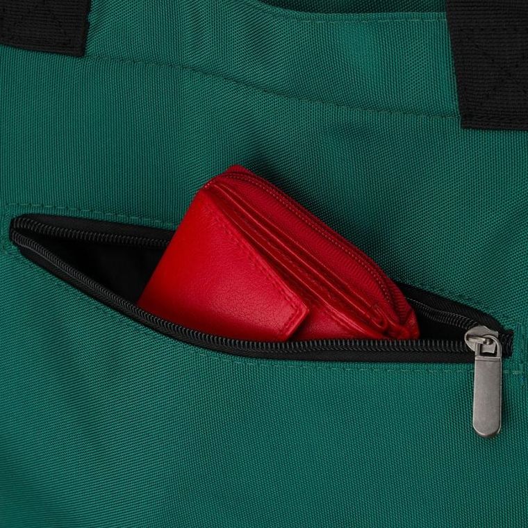 Torebka shopper, ciemnozielona, Peterson