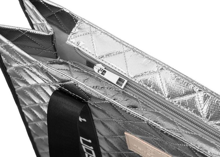 Torebka shopper, srebrna, Peterson