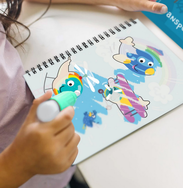 Transport. Malowanka wodna z markerem