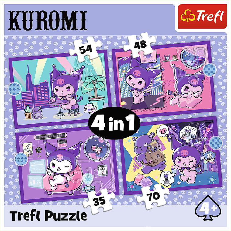 Trefl, Dzień Kuromi, puzzle 4w1