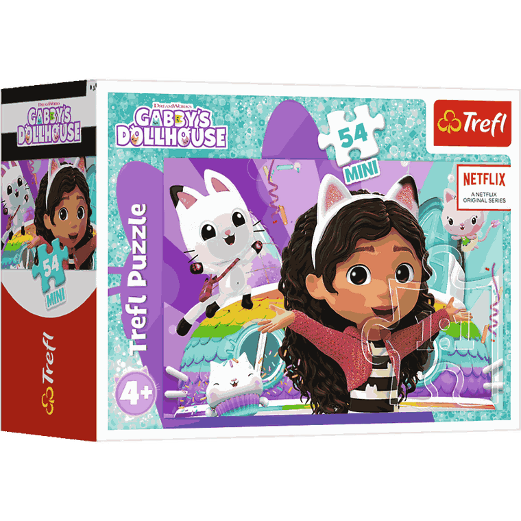 Trefl, Koci Domek Gabi, Z Gabi zawsze jest wesoło, puzzle, mini, 54 elementy