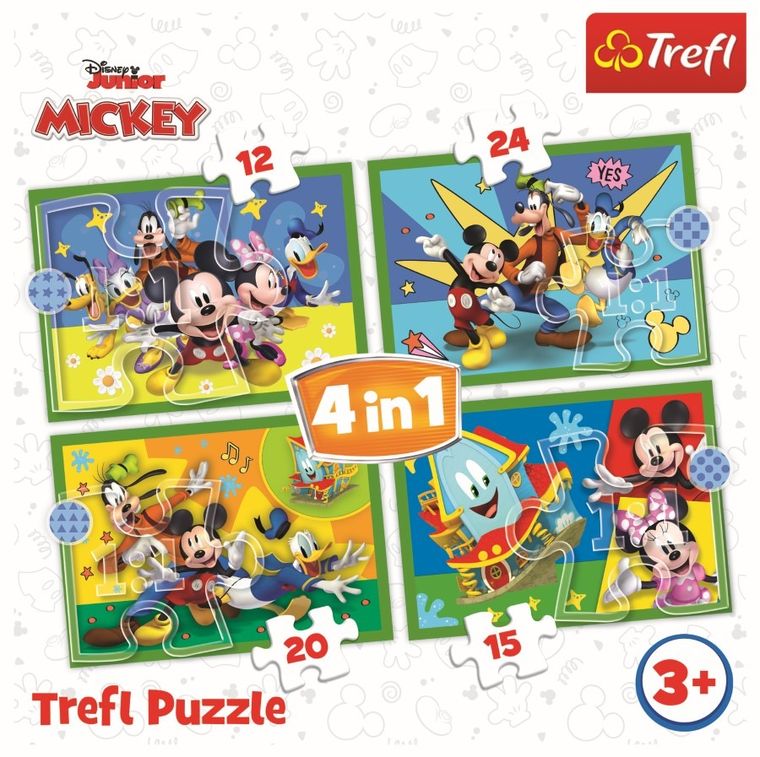 Trefl, Miki i przyjaciele, puzzle 4w1