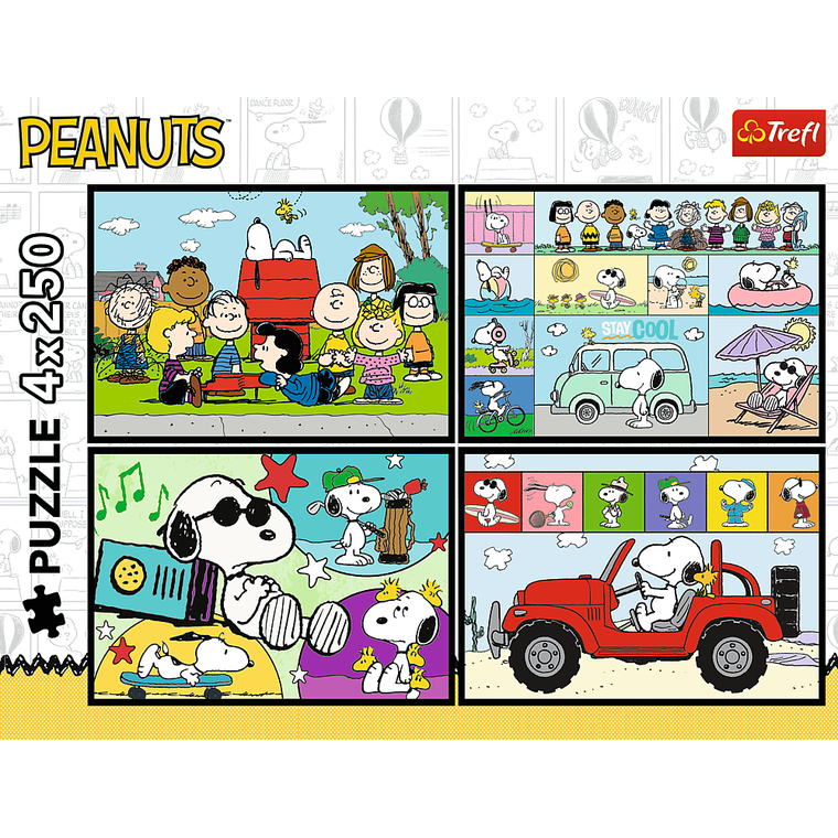 Trefl, Peanuts, Fistaszkowe przygody, puzzle, 4-250 elementów