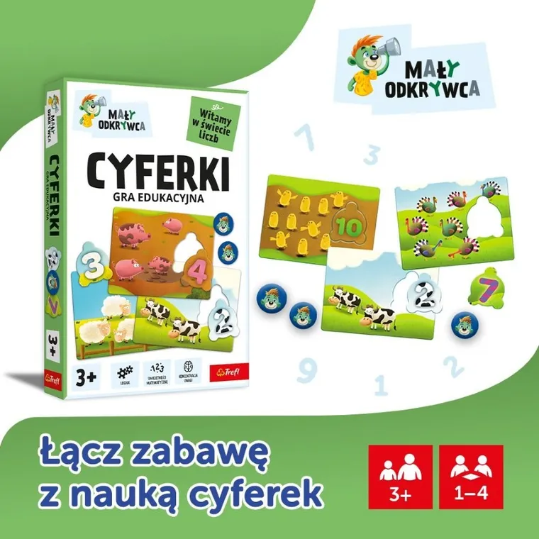 Trefl, Rodzina Treflików, Mały Odkrywca, Cyferki, gra edukacyjna