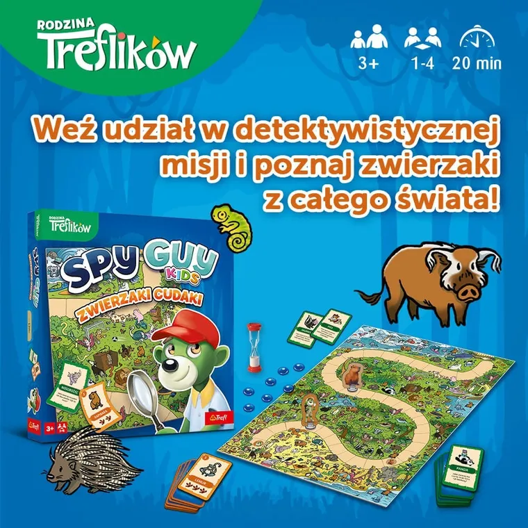 Trefl, Rodzina Treflików, Spy Guy Kids, Zwierzaki Cudaki, gra familijna