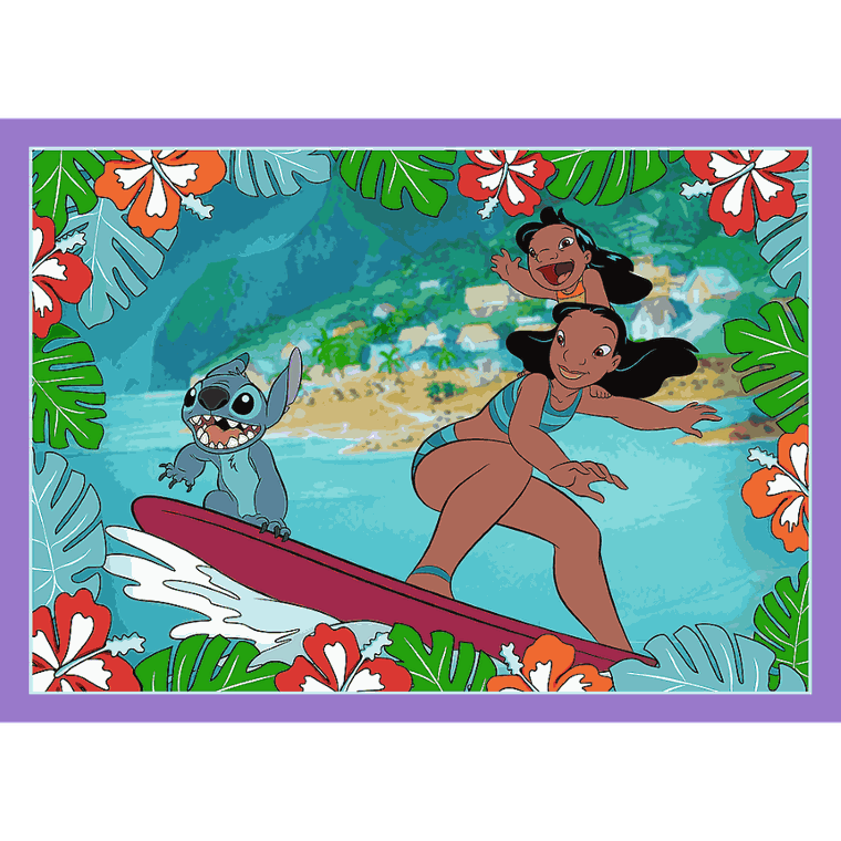 Trefl, Szalony dzień Lilo i Stitch, puzzle, 4w1