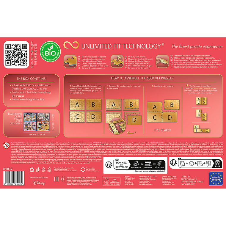 Trefl, The Great Book of Disney, puzzle, 4-1500 elementów
