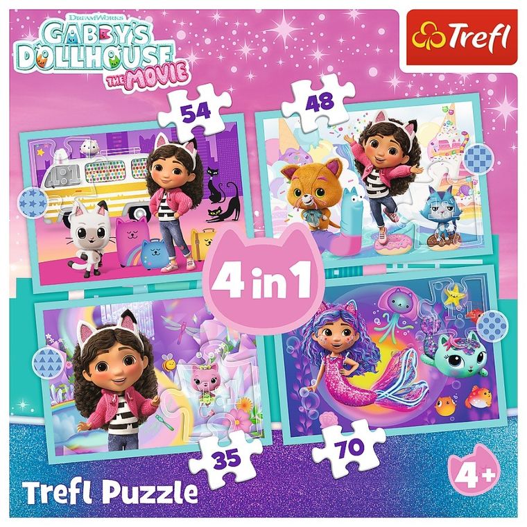 Trefl, Wielka przygoda Gabi, puzzle 4w1