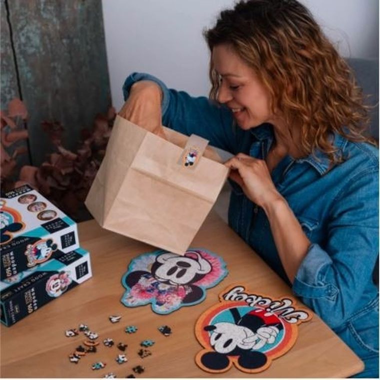 Trefl, Wood Craft, Stylowa Myszka Minnie, puzzle drewniane konturowe, 160 elementów