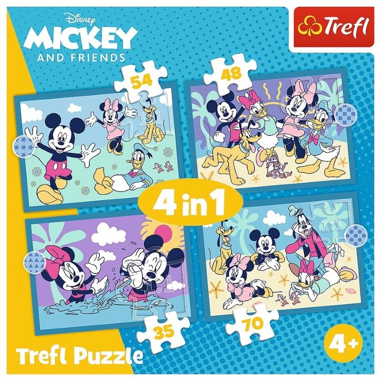 Trefl, Zabawne zdarzenia Myszki Miki, puzzle 4w1