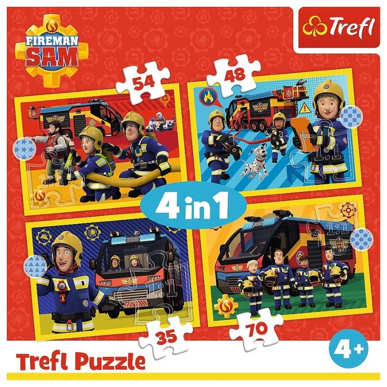 Trelf, Strażak Sam, Strażak na sygnale, puzzle 4w1