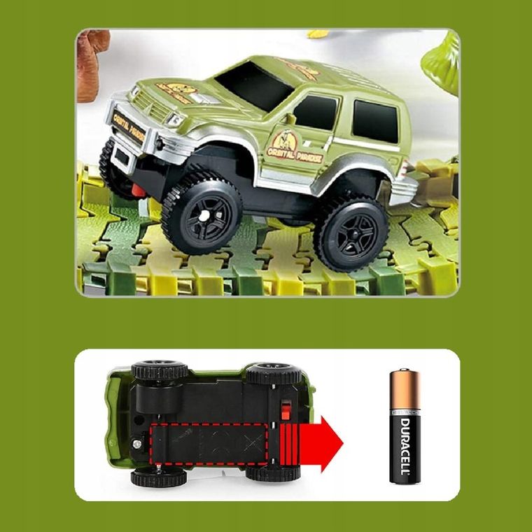 Trifox, Dinosaur Track, tor z pojazdem i figurkami, 168 elementów