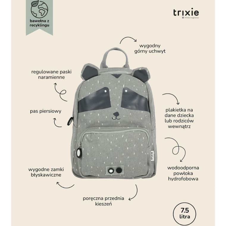 Trixie Baby, plecak dla przedszkolaka, Szop, 7,5 l