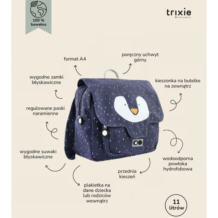 Trixie Baby, tornister, Pingwin