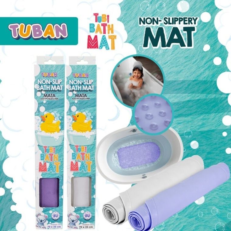 Tuban, mata kąpielowa, antypoślizgowa, szara