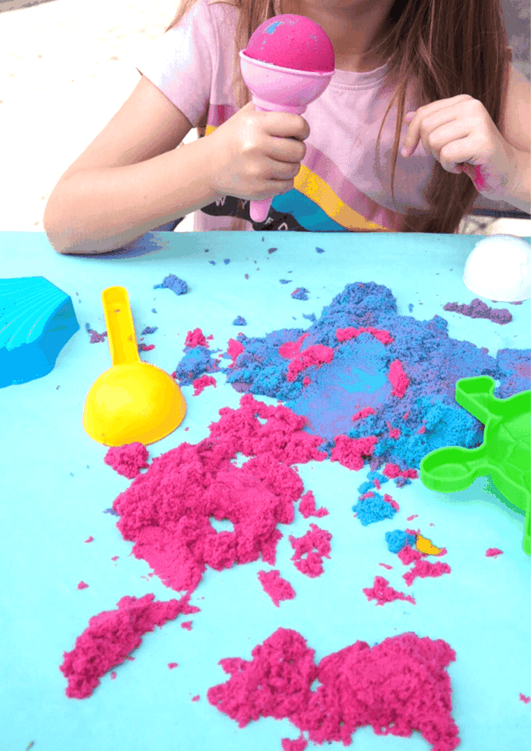 Tuban, piasek hydrofobowy, zestaw z akwarium, 5 kolorów