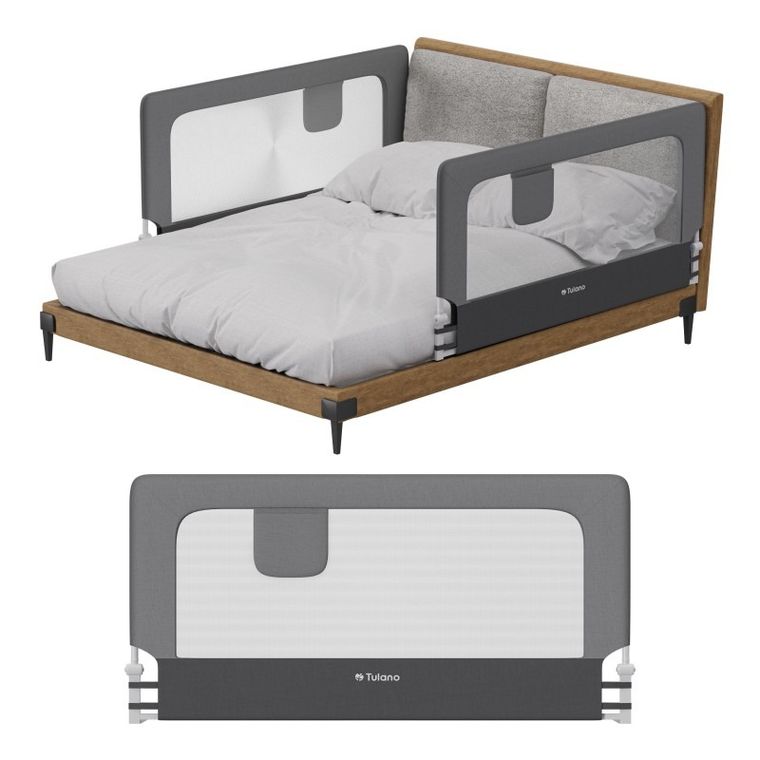 Tulano, Cover 25, barierka ochronna na łóżko, grey, 150 cm