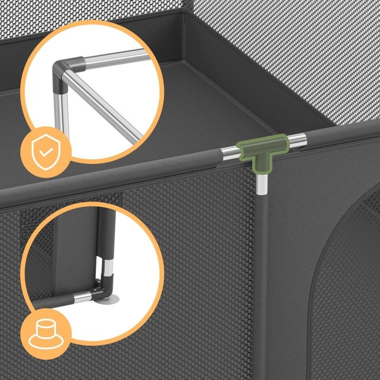 Tulano, Cozy 25, kojec dziecięcy, graphite, 150 cm