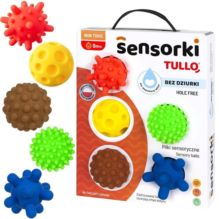 Tullo, Sensorki, piłeczki sensoryczne, 5 szt.
