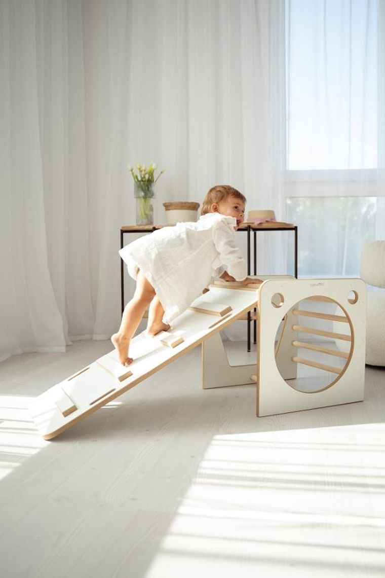 tupti.wood, kostka wielozadaniowa + mała zjeżdżalnia, drabinka