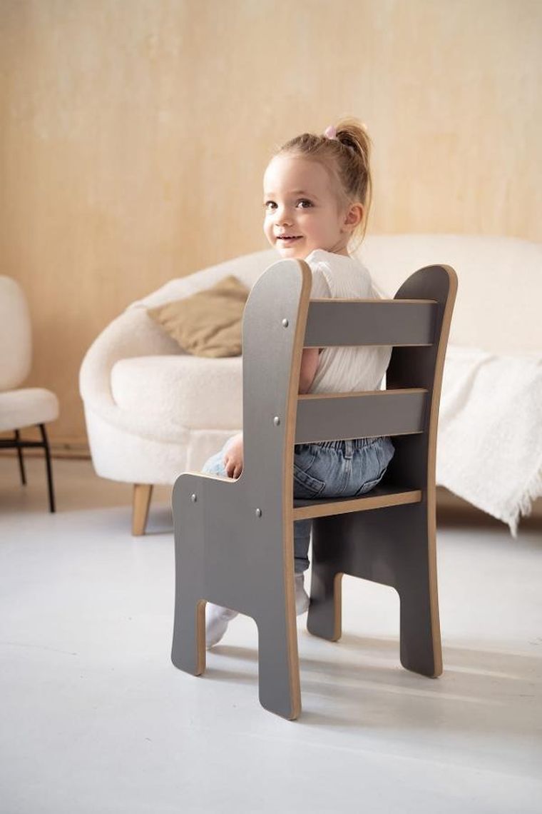 tupti.wood, stolik + krzesełko, szare