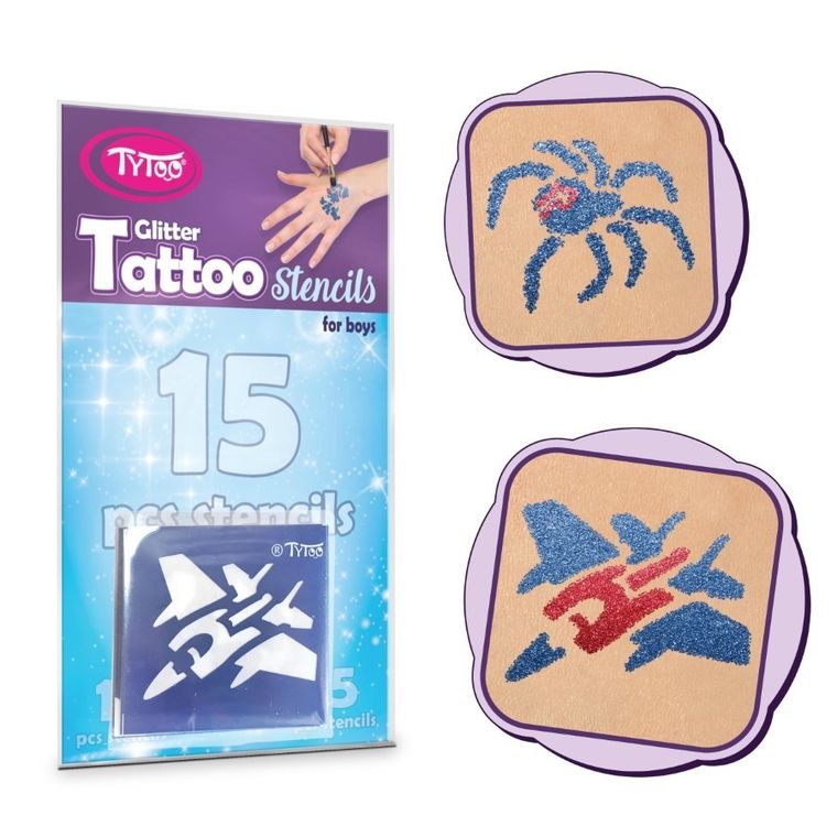 TyToo, zestaw szablonów do tatuaży, odważny, 15 elementów