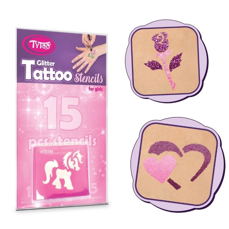 TyToo, zestaw szablonów do tatuaży, rozmarzona, 15 elemenetów
