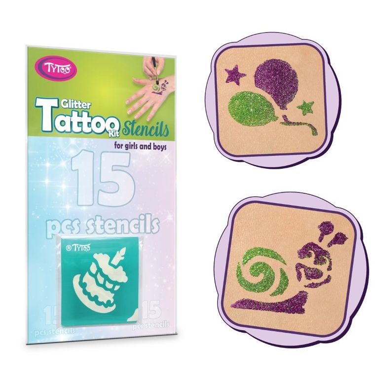 TyToo, zestaw szablonów do tatuaży, wszystkiego najlepszego, 15 elementów