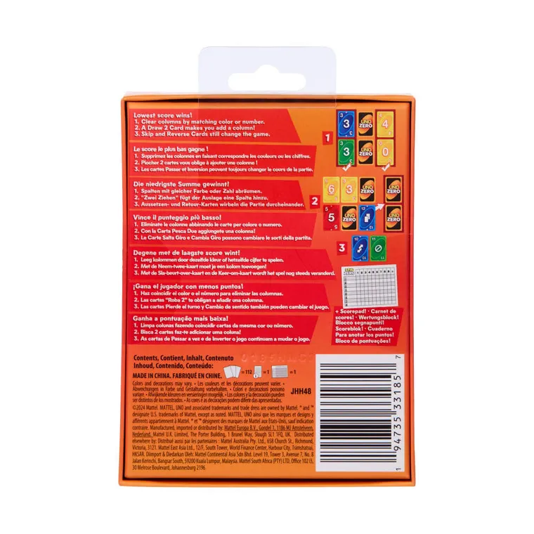 UNO Zero, gra karciana