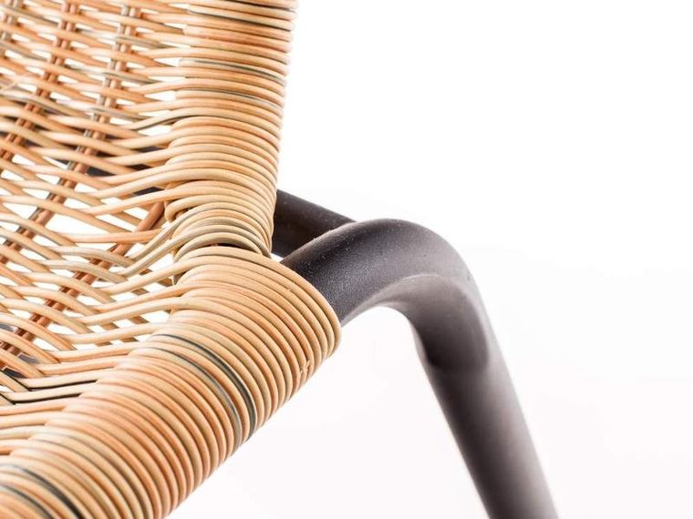 Vetro, stalowe krzesło ogrodowe balkonowe, rattan