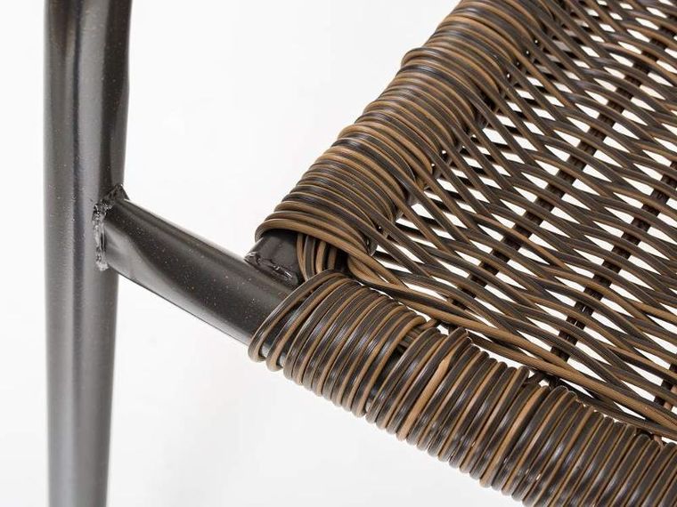 Vetro, stalowe krzesło ogrodowe balkonowe, rattan, brązowe