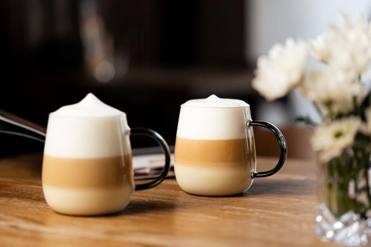 Vialli Design, Bolla, szklanki z uchem, szare, 400 ml, 2 szt.