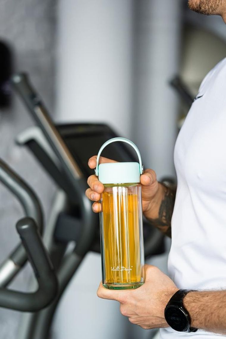 Vialli Design, Fuori, butelka z podwójną ścianką i zaparzaczem, miętowa, 350 ml