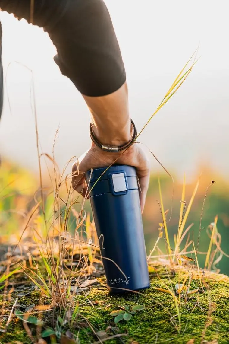 Vialli Design, Fuori, kubek termiczny, granatowy, 400 ml